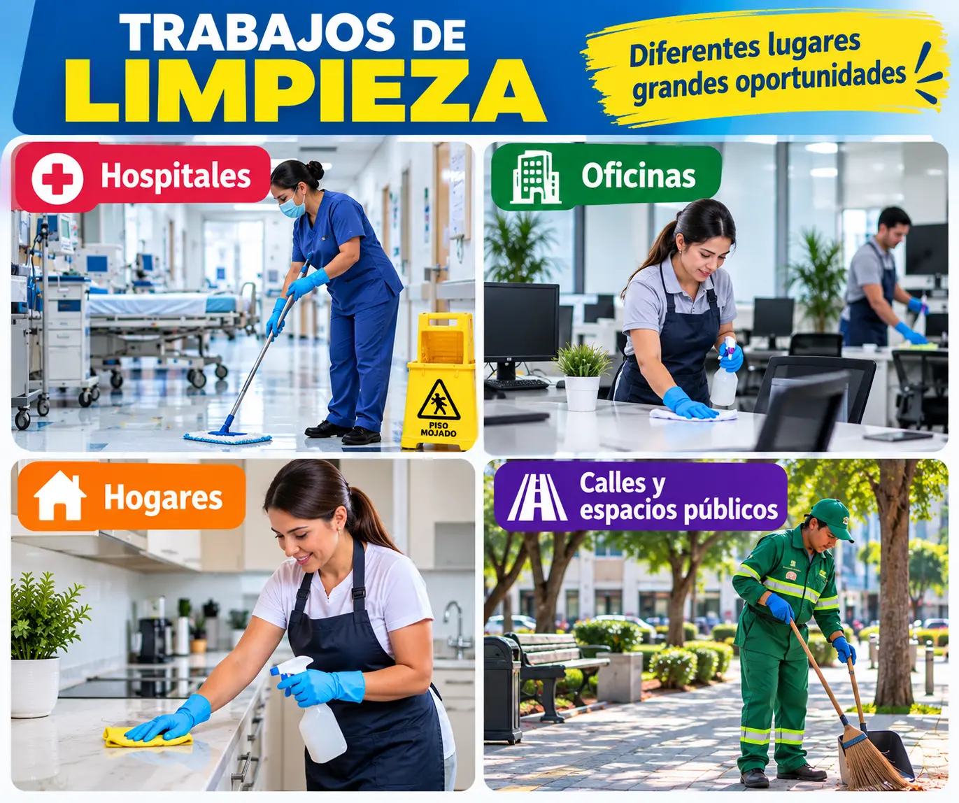 Empleos de limpieza: cómo trabajar en casas, oficinas, hoteles y más